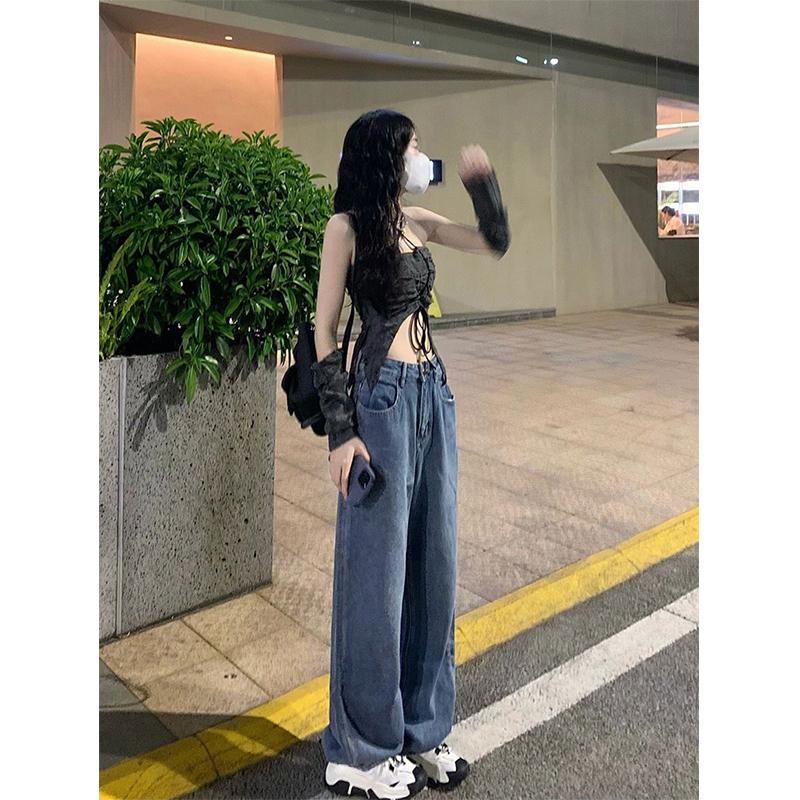 Y2k Crop Tanks Women Harajuku Sexy Halter Backless Camis Summer Streetwear Corset Tube Top Korean Lace Up Cropped Clothing
