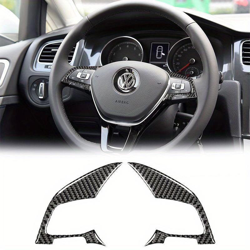 For Volkswagen Golf 7 Gti Mk7 2013-2019 Carbon Fiber Interior Car Steering Wheel Button Decorative Frame Sticker Car Accessories