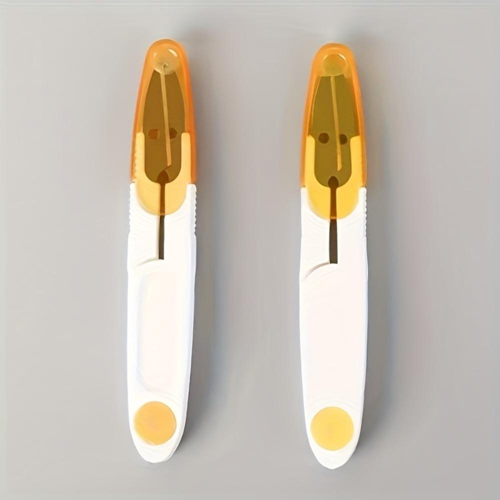 Set of 2 Portable U-shaped Sewing Scissors with Safety Rubber Grips; Ergonomic Mini Scissors, Ideal for Cutting Fabric, Embroidery and Quilting