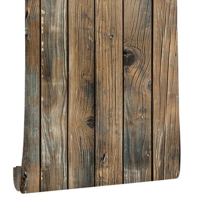 3D PVC Wood Grain Wall Stickers Paper Brick Stone Wallpaper Rustic Effect Self-adhesive Decor Sticker Room Sofa TV Background
