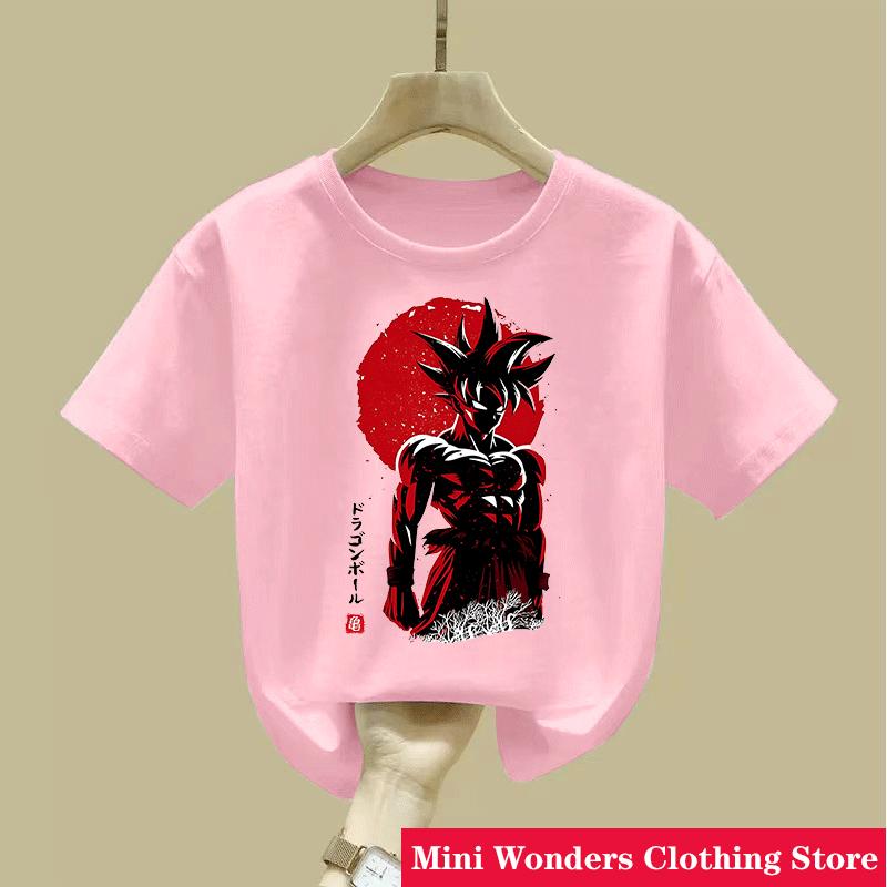 2026 Dragonball Summer Tshirt Cartoon Casual 314 Years Boys Goku Shortsleeved Girls Tshirt Kids Teen Clothes Girls Clothes