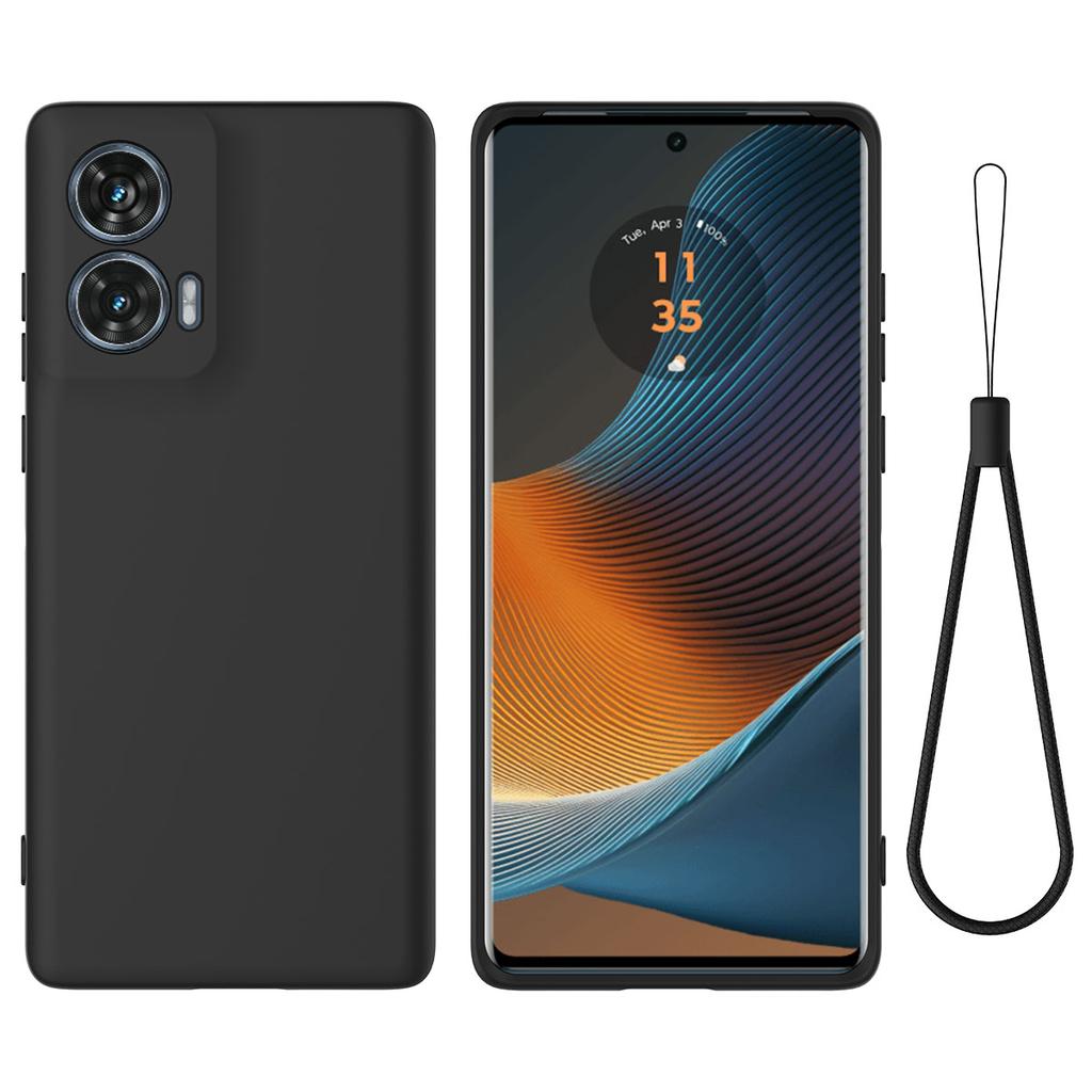 For Motorola Edge 50 Fusion 5G Case with Hand Strap Liquid Silicone Phone Cover