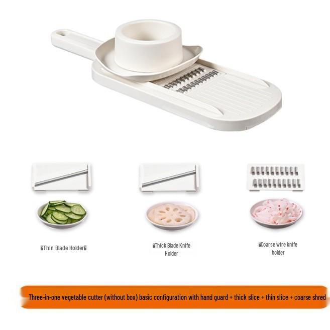 Multifunctional Kitchen Slicer: Vegetable & Potato Cutter with Julienne Grater and Hand Guard.