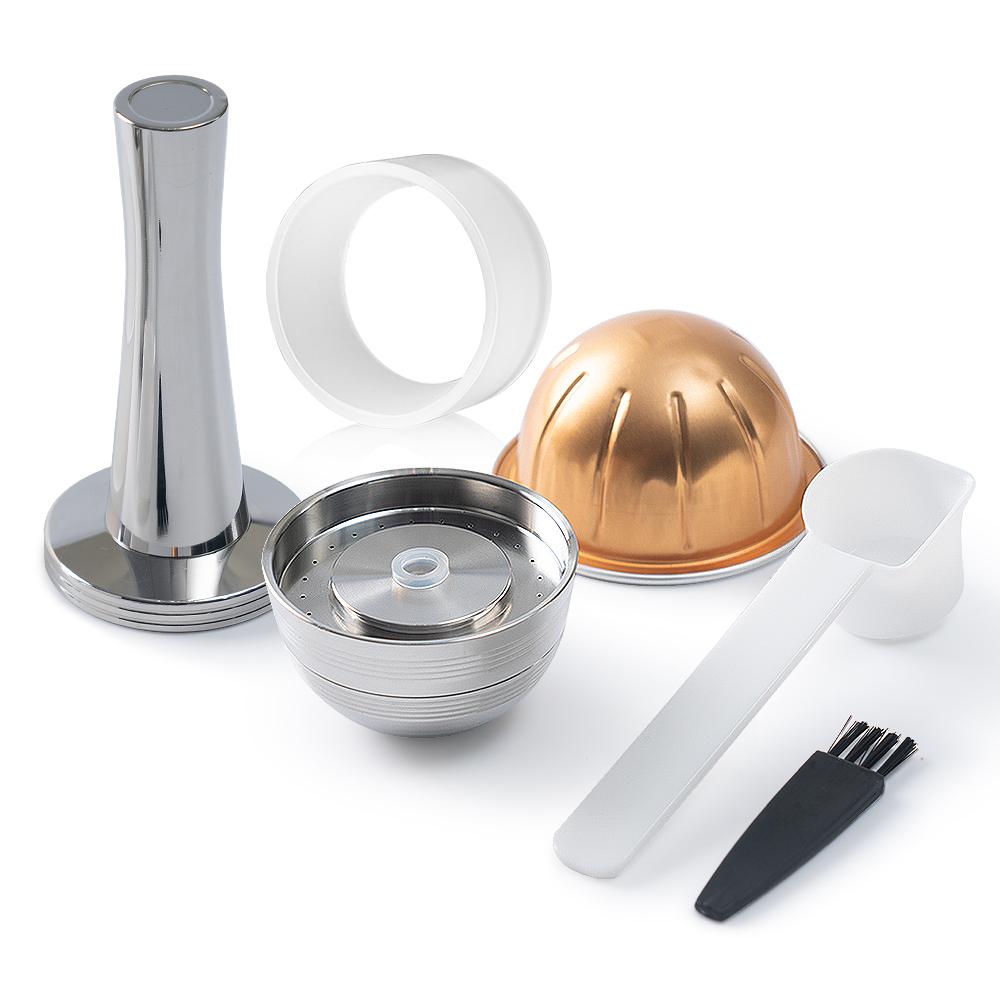 Für Nespresso Vertuo Next Pop Edelstahl Wiederverwendbare Kapsel Vertuoline Nachfüllbarer Kaffee Filter Kompatibel mit Original Kapseln