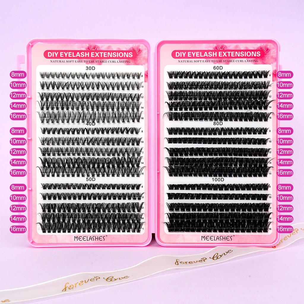 New Style Cross-border European & American Eyelash Book: Large Capacity, Natural Hot Melt Cluster Lashes, Various Specs, False Eyelashes