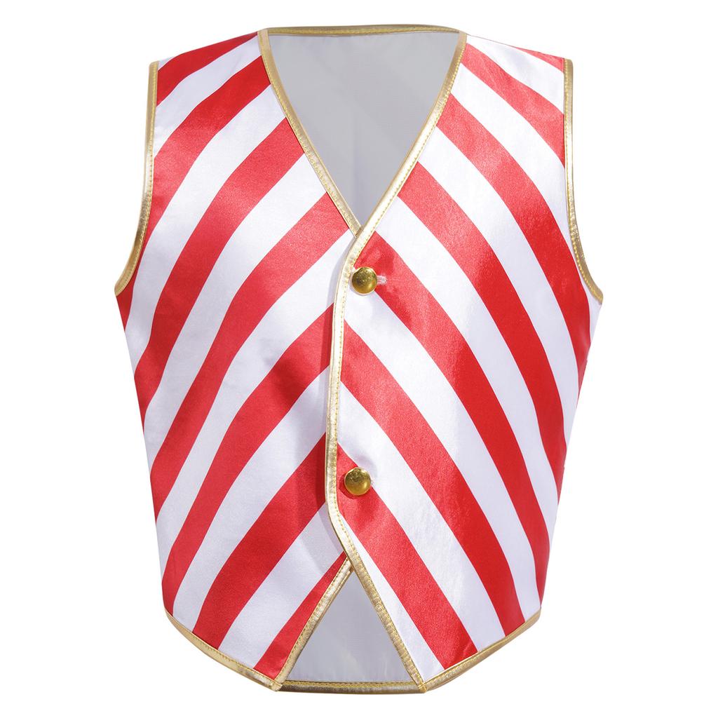 Unisex Kids Party Vest Christmas Striped Costume Waistcoat with Button Front for Performance