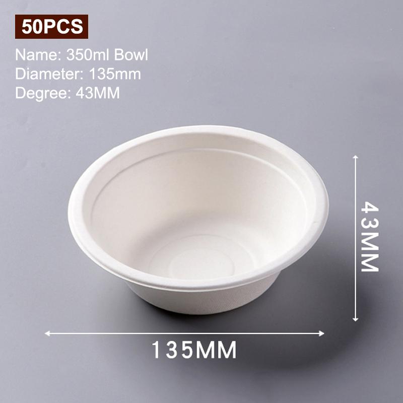

50Pcs Food Grade Disposable Paper Bowl Eco-Friendly Paper Food Bowl for Catering Takeaway And Home Use