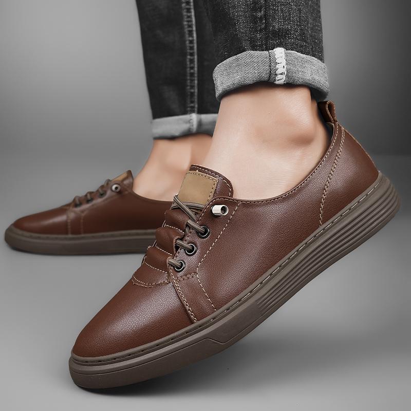 New Men's Casual Shoes Luxury Handmade Leather Lazy Shoes Fashion Summer Sneakers Outdoor Driving Mocassins Tennis Sport Shoes