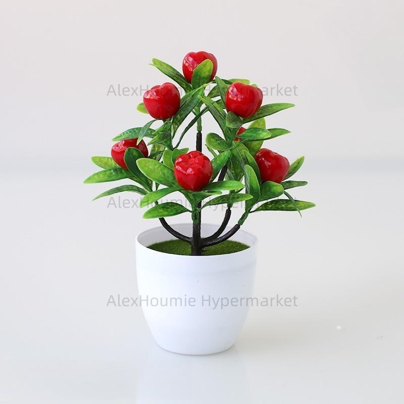 Artificial Lemon Tree Decor Fake Lemon Plants Artificial Lemon Tree Bonsai Fake Greenery Mini Lemon Tree Potted for Home Office