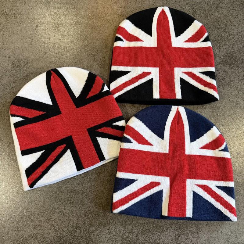 Amerikanische Winterstraße Britische Flagge Jacquard-Strickmütze Unisex Warme Hip-Hop-Wollmütze