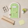 Room Wall Decor Wooden Fairy Elf Door Set Simulation Balcony Kids Toys  Home Decor