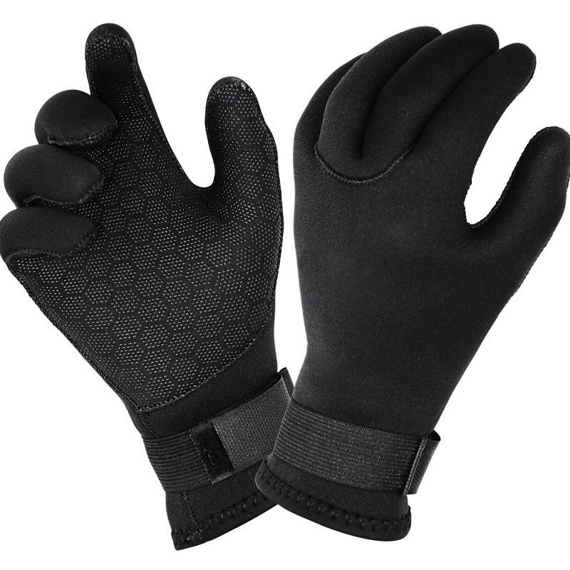 Super Elastic Neoprene Diving Gloves, 3-5mm, Wear-Resistant, Non-Slip, Cold-Proof, Warm Winter Swimming Snorkeling Gloves