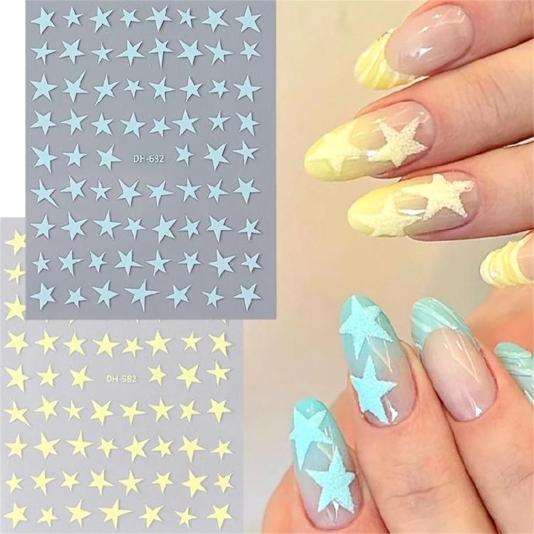 Nail Art Stickers Decals Five Pointed Star Nails Decals Self-Adhesive Star Nail Supplies Nail Art Design Decorations