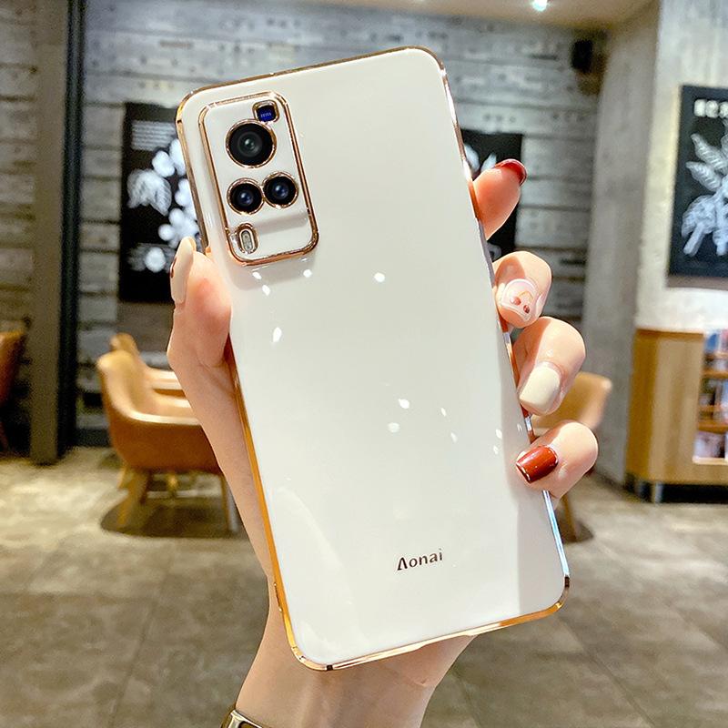 Suitable for Vivo X100P Electroplated Phone Case with Straight Edge 6D Fine Hole X80PRO+ Protective Case Tpu Soft Y76S Shockproof