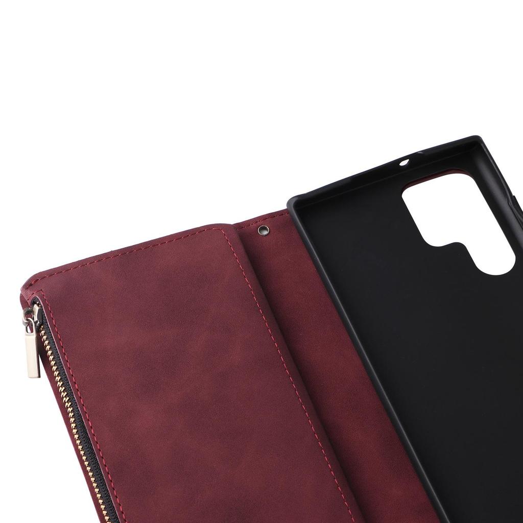 Samsung S25 EDGE Multi-Card Zipper Leather Case with Card Slot for S24FE/Note20