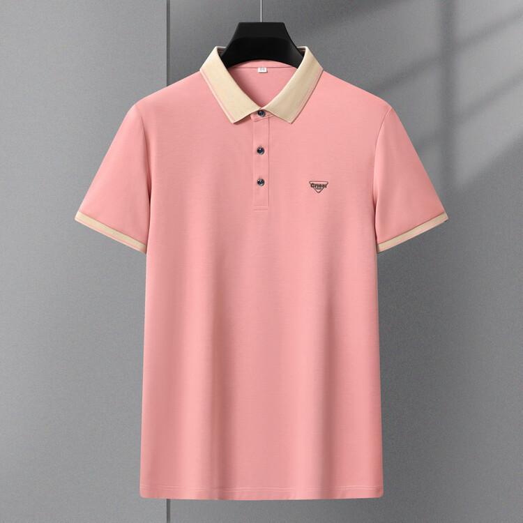 Summer New Lapel Short Sleeve Fashion Casual Men's Business Pure Color Polo Shirt
