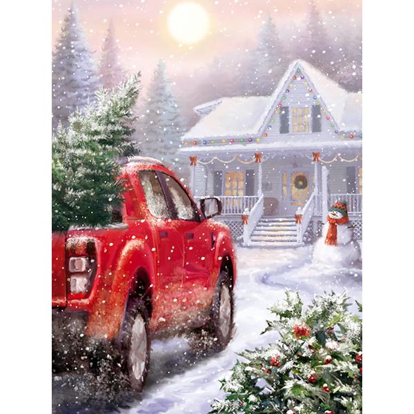DIY Diamond Painting Christmas Full Square Diamond Embroidery Winter Landscape Car Mosaic Rhinestones Hobby Art