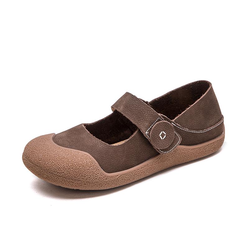 

Vintage Mary Jane Leather Flats Soft Sole Casual Walking Shoes for Women 40 дубильна кора