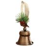 Christmas Bell Hanging Ornaments Rustic Metal Bell Decoration with Artificial Pine Needles Berries for Christmas Tree Wreath Door Window Decor