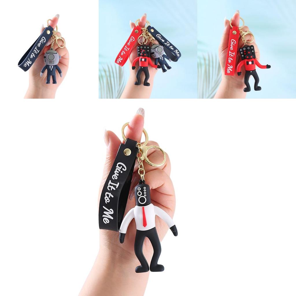 Skibidi Toilet Cartoon Keychain Bag Pendant Pvc Soft Gel Material For Car Souvenirs Wedding/birthday/graduation Gifts