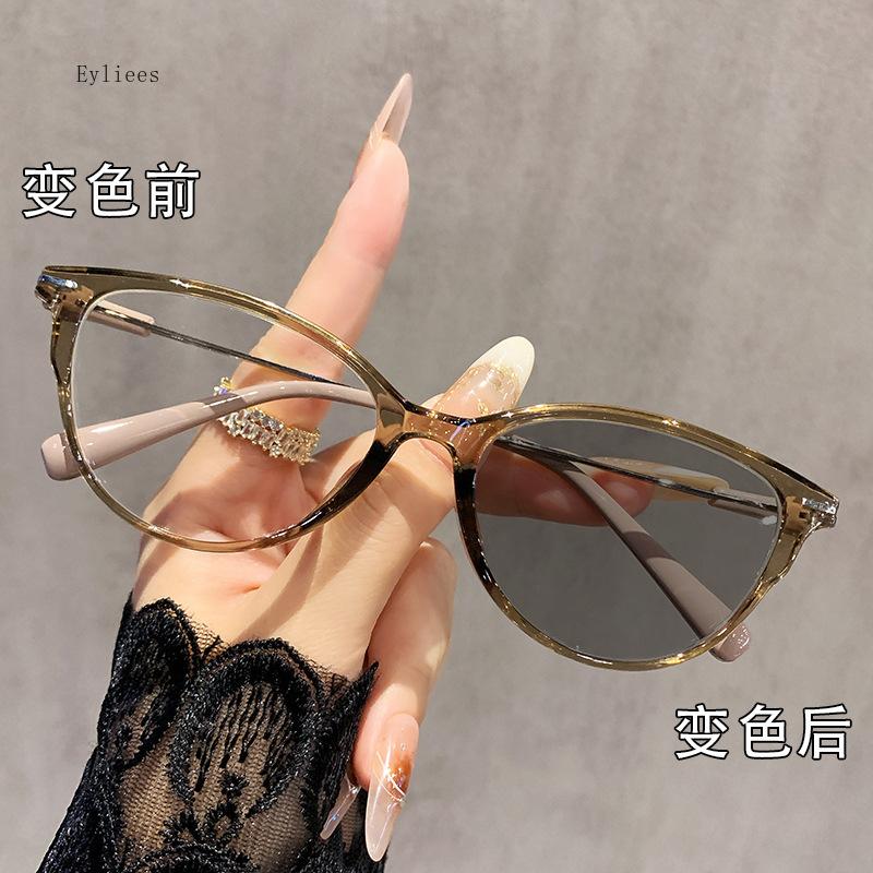 Luxe Cat Eye Myopie Bril voor Dames Fotochromatisch Kleurveranderend UV Bescherming Zonnebril Bijziendheid Bril Tot -4.0