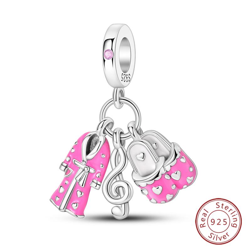 100% Kupfer Mode High Heels Lippenstift Kamera Life Serie Charms Perlen Passend für Qikaola Original Armbänder DIY Schmuck