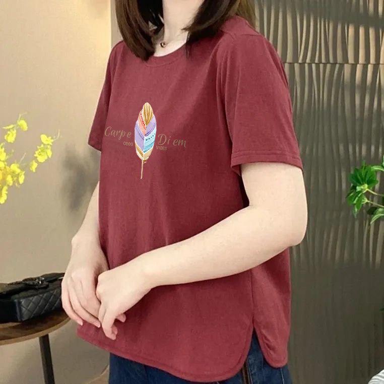 

Women s Casual Purple Printed Short-Sleeve T-shirt for a Youthful Look M