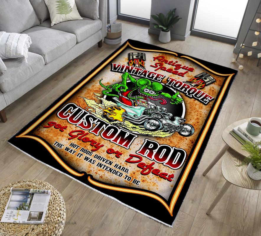 Personalizovaný koberec Rat Fink do obývačky Spálňa Rat's Hole Old School Culture Mat Darčeky pre otca Vlastný koberec Fink na motocykel