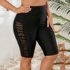 Women's Plus Size Swim Trunks High Waist Shorts Swimwear