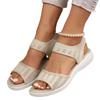 2025 Plus Size New Solid Color Elastic Slipover Fish Mouth Wedge Mesh Casual Sandals for Women