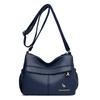 Middle-Aged Mother Bag Multi-Layer Women's Bag PU Shoulder Bag Large Capacity Lightweight Crossbody Bag