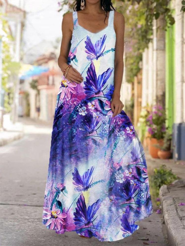 2025 Bohemian Off Shoulder Strapless 3D Tie Dye Dress