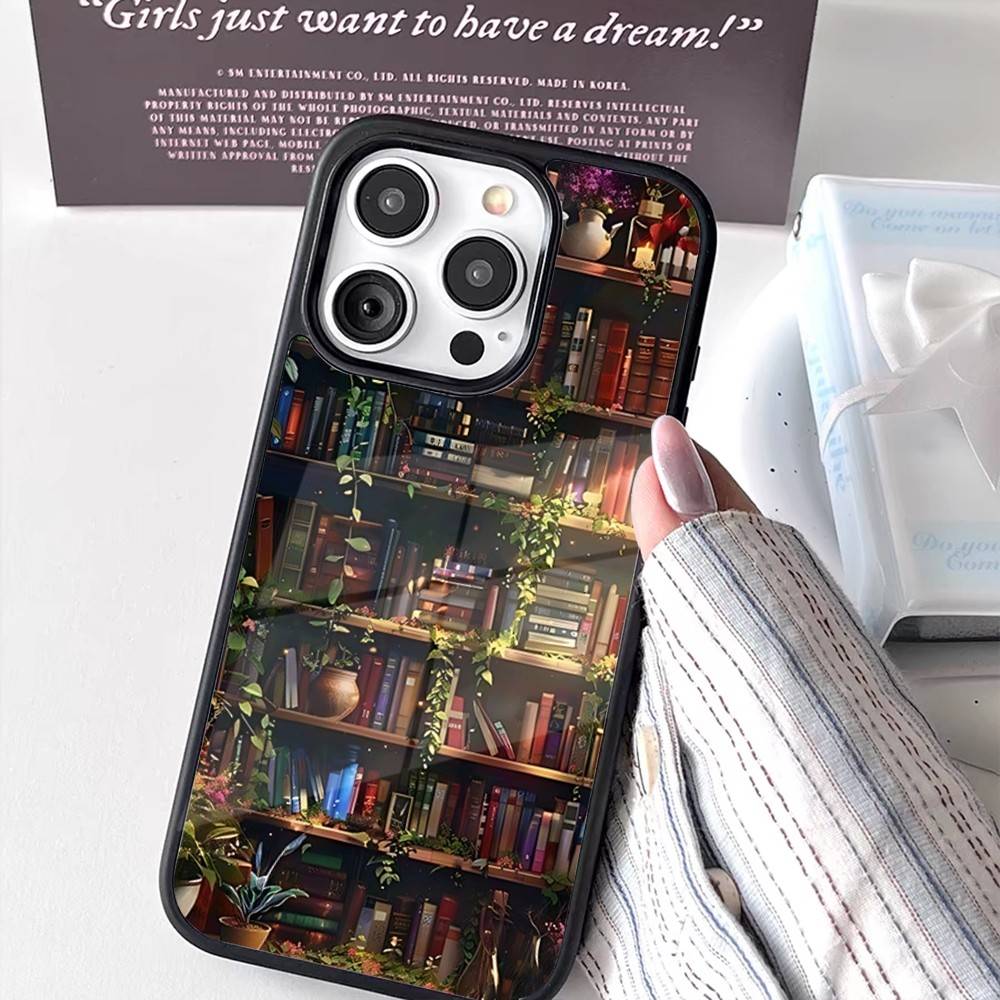 Library Study Book illustration Phone Case For iPhone 17,16,15,14,13,12,11 Pro,Max,Plus,Mini,Air,E Magnetic Magsafe Cover