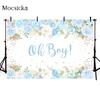 Mocsicka Oh Baby Photography Background Flowers Wood Board Lighting Decoration Style  Shower Photo Backdrop Props Studio