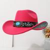 Solid color high-quality woolen hat ethnic style Tibetan men and women versatile travel sunshade top hat Western tide