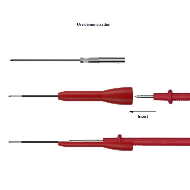 2Mm Test Lead Extension Cover Non Destructive Multimeter Probe Testing Needle For Test Lead Stainless Steel Pin