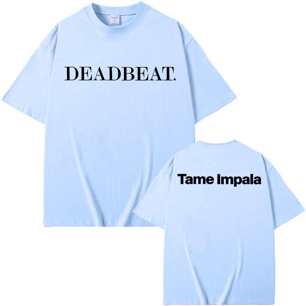 Tame Impala - Koszulka Deadbeat Krótki Rękaw 100% Bawełna Letni T-shirt Styl Piosenkarza Dekolt O Odzież Wysokiej Jakości Topy