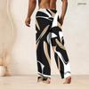 Men S Plus Size Drawstring Waist Printed Straight Leg Long Pants With Pockets
