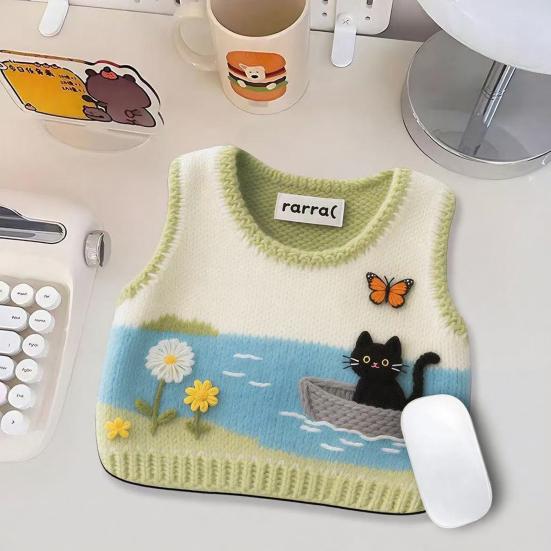 Knitted Sweater Print Mouse Pad Non-slip Base Waterproof Home Office Gaming Computer Laptop Mousepad Desk Mat PC Accessories