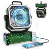 Camping Fan 20000mAh Battery Powered Fan Rechargeable 4 Speeds with LED Lantern - Hanging Portable Outdoor Cold Fan Tent Fans