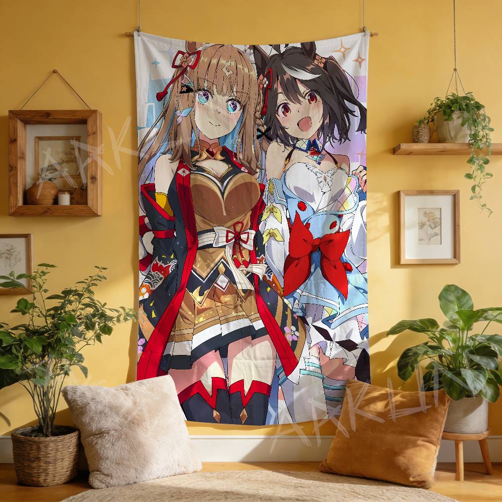 Tapestry Decorative Hot Uma Musume Anime Gaming Girl Tapestry Wall Art Hanging Dorm Background Cloth Banner Fans Gift Home Decor
