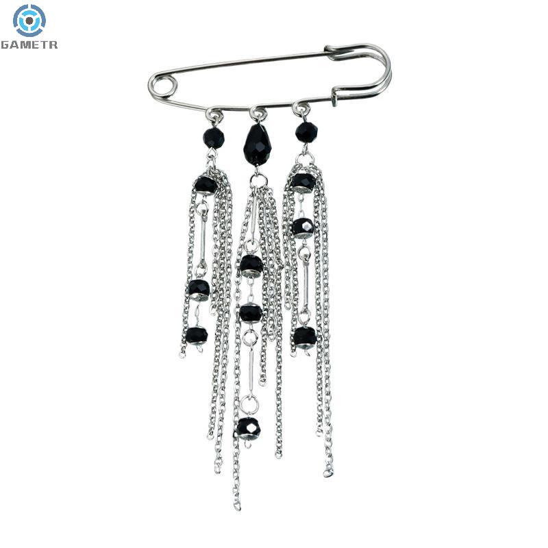 Chic Women’s Pearl Chain Tassel Brooch: Clothing Decor Accessories; Ideal for Pants Adjust, Bag Pendant Gifts.
