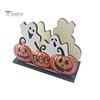Rosa Kürbis Tischdekoration Halloween Holz Serviettenhalter, Niedlicher Pastell Geist Schwarze Katze Tischoberfläche Taschentuchspender, Wasserdichtes Dekoratives Papierhandtuch