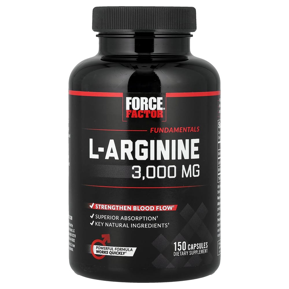 Force Factor L-Arginine 3000mg, 150 Capsules (600mg per capsule)