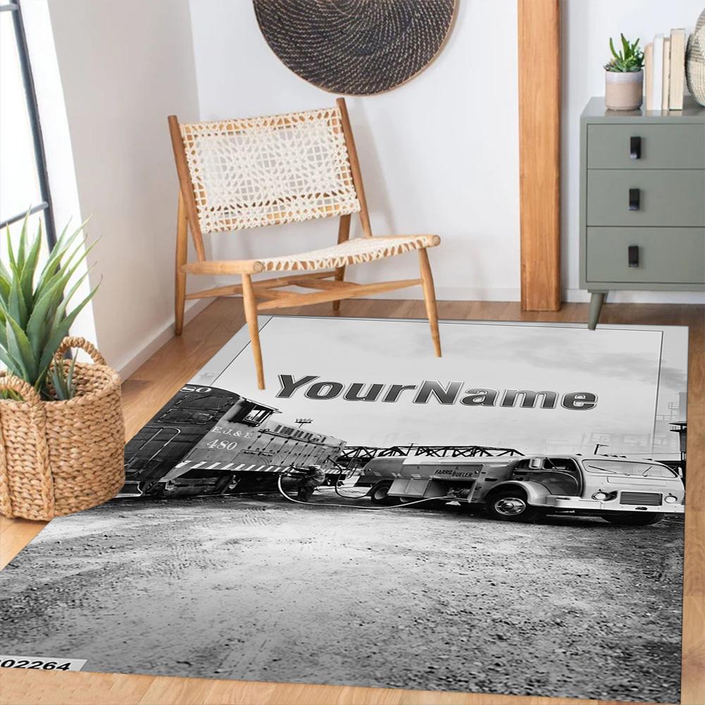 Peterbilt Heavy Trucks Customizable Name Area Rug Perfect for Game Room Living Rooms Foyer Balcony Anti-slip Rug Office home decor