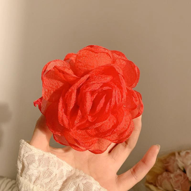 Caro Blumenstoff Rose Haarspange - Europäischer & Amerikanischer Stil Dutt-Accessoire
