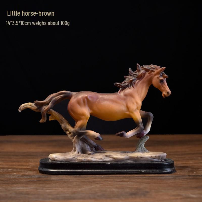 Year of the Horse Little Pony Statue: Home Décor Ornament for Living Room and Wine Cabinet