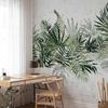 Wallpaper - Jungle And Green Plume - Large Tropical Leaves On White Background