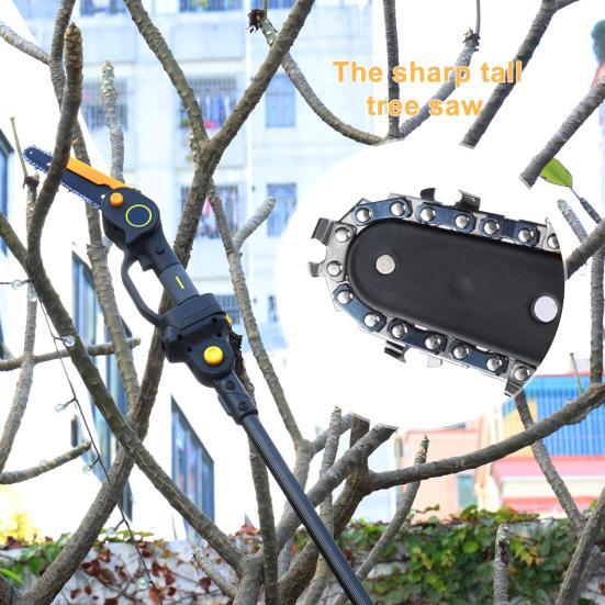 2-in-1 Cordless Pole Saw & Mini Chainsaw, Brushless Electric Chain Saw with 2 x 2.0Ah Battery, 4.9-7.5ft Adjustable Pole Saw for Tree Pruning