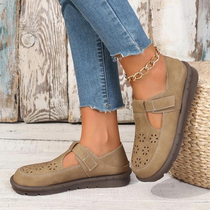 Novas sandálias femininas confortáveis de verão em algodão e cânhamo, literatura e arte retrô, sola grossa, dedo grande, cores cáqui, sapatos femininos